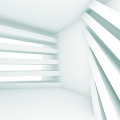 Obraz premium White room with pattern of stripe beams 3 d