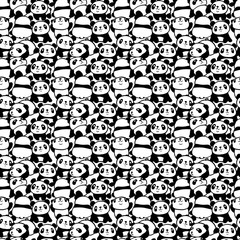 Obraz premium Seamless pattern with image of a too much pandas. Vector illustration.