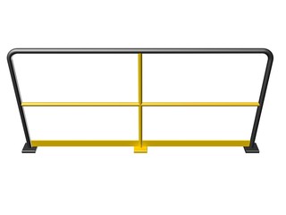 Yellow and black steel industrial handrail railing