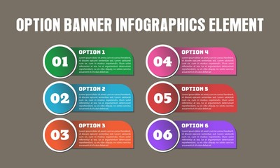 Modern Option Banner Step Business Concept Infographic Element Template for Landing Page, Web Banner, Brochure, Report, Web Design, Workflow Layout, Diagram