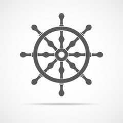 Obraz premium Ship steering wheel icon. Vector illustration