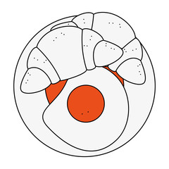 Bread and egg breakfast icon vector illustration graphic design 