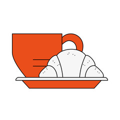 Bread and coffee icon vector illustration graphic design 