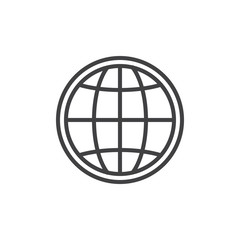 Browser globe line icon, outline vector sign, linear style pictogram isolated on white. Symbol, logo illustration. Editable stroke