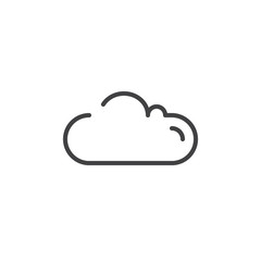Cloud line icon, outline vector sign, linear style pictogram isolated on white. Symbol, logo illustration. Editable stroke