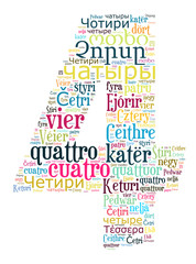 Number four in wordcloud concept