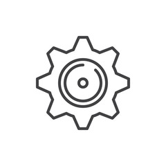 Setting cog line icon, outline vector sign, linear style pictogram isolated on white. Symbol, logo illustration. Editable stroke