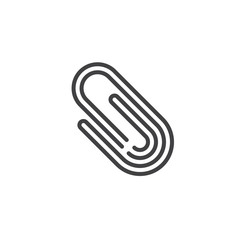 Obraz premium Paper clip line icon, outline vector sign, linear style pictogram isolated on white. Symbol, logo illustration. Editable stroke