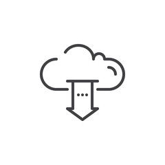 Download cloud line icon, outline vector sign, linear style pictogram isolated on white. Symbol, logo illustration. Editable stroke