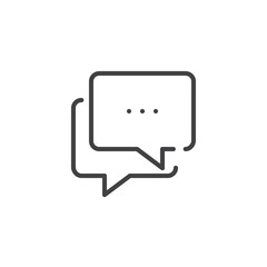 Chat line icon, outline vector sign, linear style pictogram isolated on white. Symbol, logo illustration. Editable stroke