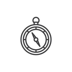Compass line icon, outline vector sign, linear style pictogram isolated on white. Symbol, logo illustration. Editable stroke