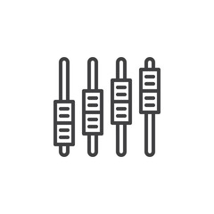Setting bar line icon, outline vector sign, linear style pictogram isolated on white. Faders symbol, logo illustration. Editable stroke