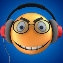 3d orange emoticon smile