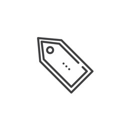 Obraz premium Tag label line icon, outline vector sign, linear style pictogram isolated on white. Symbol, logo illustration. Editable stroke