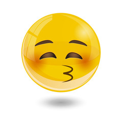 Yellow smiley emoticons, emoji, vector illustration.
