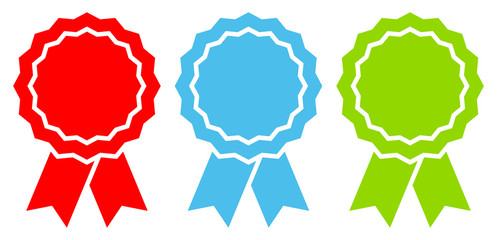 3 Award Badges Red/Blue/Green Graphic