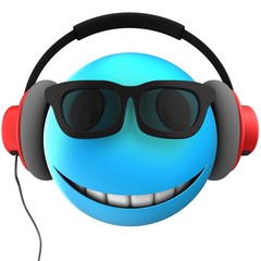 3d blue emoticon smile