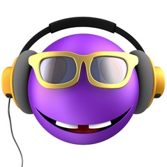 3d violet emoticon smile