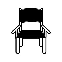 chair frontview furniture icon image vector illustration design  black and white