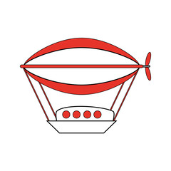 hot air balloon with motor icon image vector illustration design  orange and white