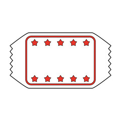 tickets blank star frame icon image vector illustration design  orange and white