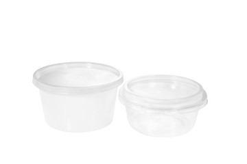 Plastic food container / Plastic container on white background.