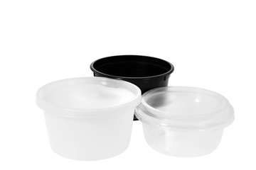 Plastic food container / Plastic container on white background.