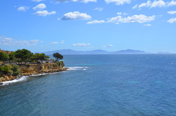 Fototapeta premium Coastal view of Sausset les Pins city, in the south of France