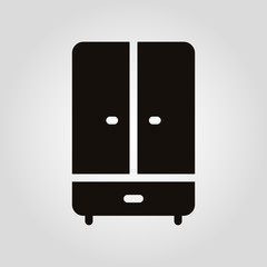 Isolated flat wardrobe or locker vector icon