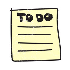 Vector isolated outline hand drawn check to do list, bullet, check mark and check box in a doodle sketch cartoon style. Paper note with task plan.