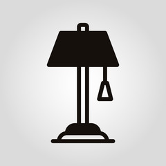 Table or desk lamp on gray background.Furniture icons, element of interior.Modern interior.Vector Isolated flat Lamp.