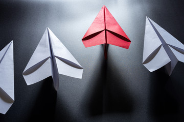 Paper plane leader concept