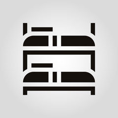 Bunk bed isolated vector flat icon