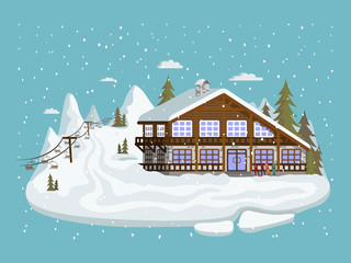 ski resort with hotel