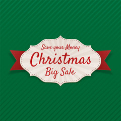 Vector Christmas Sale Banner on green Background