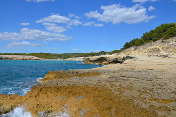 Hiking in the Calanques, view on the sea, in the south of France