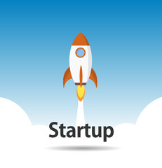 Start up rocket project concept. Business creative design