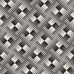 Vector Seamless Geometric Pattern. Regular Tiled Ornament. Cross Tilig Abstract Background. Modern Halftone Mosaic Texture.