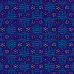 jewish star blue gold pattern