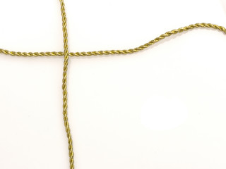 golden string, isolated on white