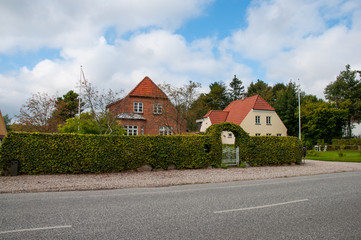 Fototapeta na wymiar Houses in town of Soroe