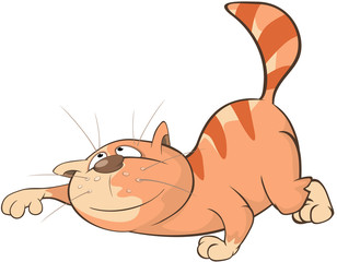 Illustration of a Cute Cat. Cartoon Character