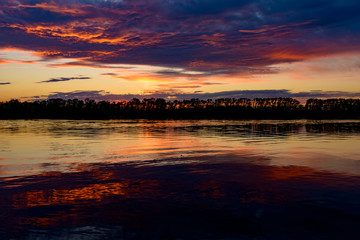 Fototapeta na wymiar Sunset and river