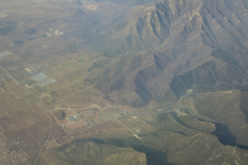 Aerial cityscape view near the Beijing International Airport