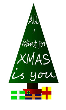 All I Want for Christmas Is You - Mariah Carey's Christmas Classic etched into a graphic tree