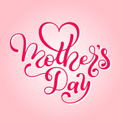 Holiday gift card with hand lettering Mother's Day. Template for a banner, poster, flyer, invitation