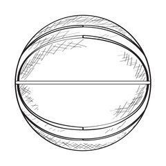 Isolated sketch of a basketball ball, Vector illustration
