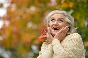 Fototapeta premium Portrait of beautiful senior woman 