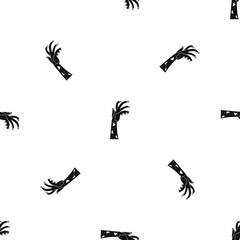 Zombie hand pattern seamless black
