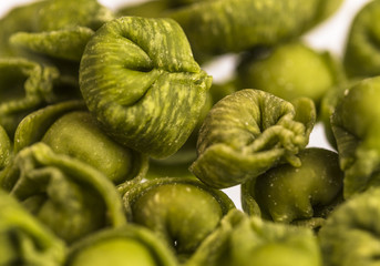 Italian handmade fresh egg and spinach pasta called tortellini, ready for cooking